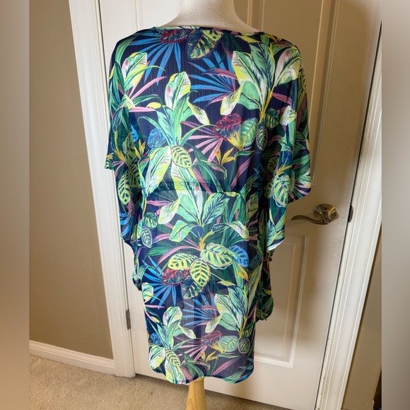 Blu Rod Beattie Tropical Floral Print Women's Swimsuit Cover-Up- Caftan-Size S - Picture 4 of 6
